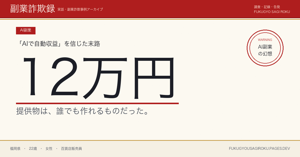 「育休ママのAI副業で月10万」教材12万円・出産休業中の22歳が払った話